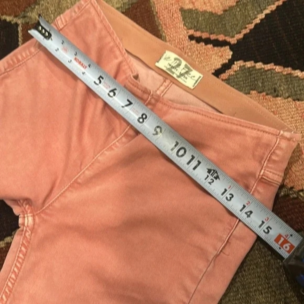 Free People Penny Pull On Flare Denim Jeans Pink Rose Size 27 NWOT - Picture 14 of 16